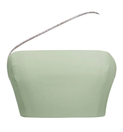 Miss Circle Uriel Mint Crop Top with Crystal Strap